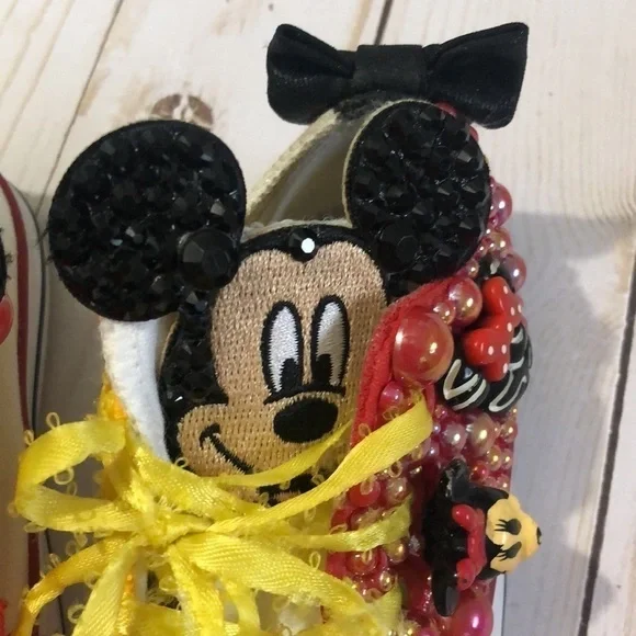 Mickey Mouse customized converse sneakers size 4 - Picture 10 of 10